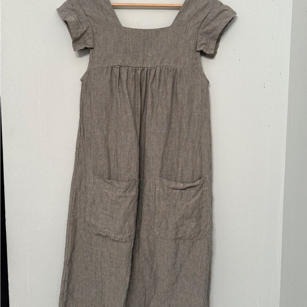 Linen Square Neck Dress